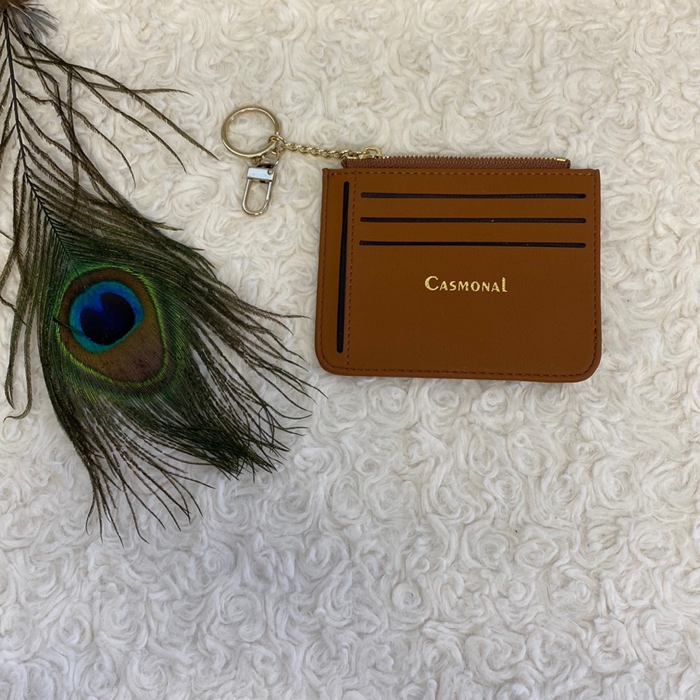 Casmonal keychain card/ID holder w/zipper